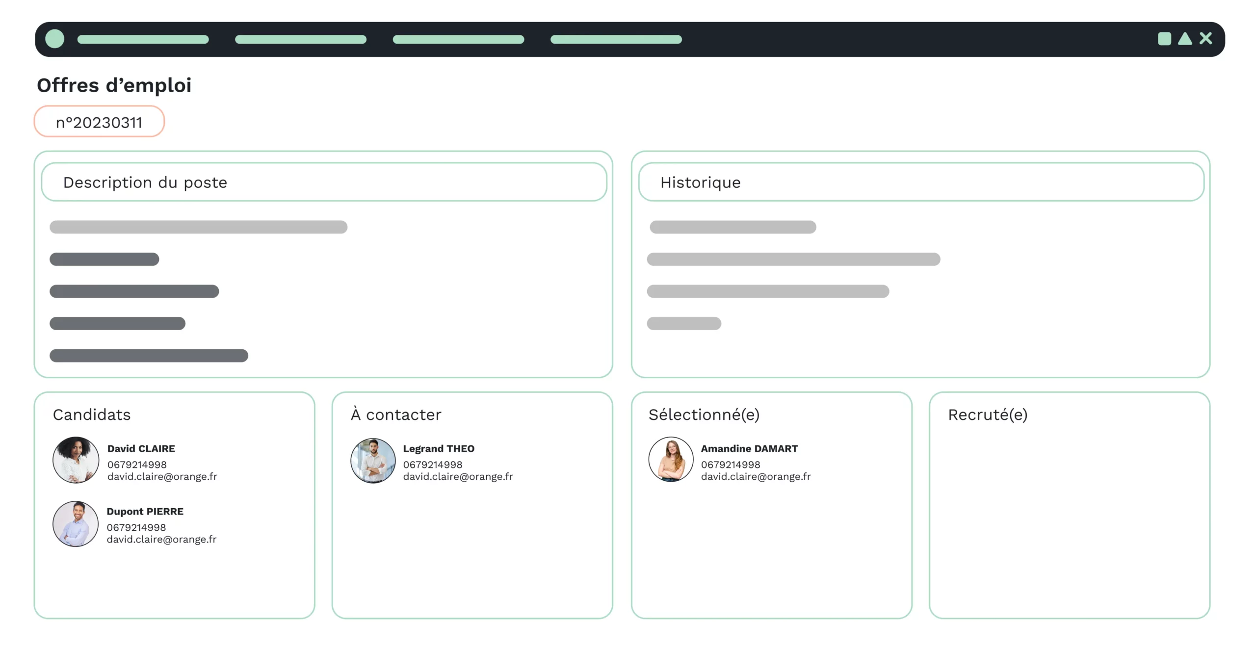 Gestion des offres d'emploi d'un cabinet de recrutement