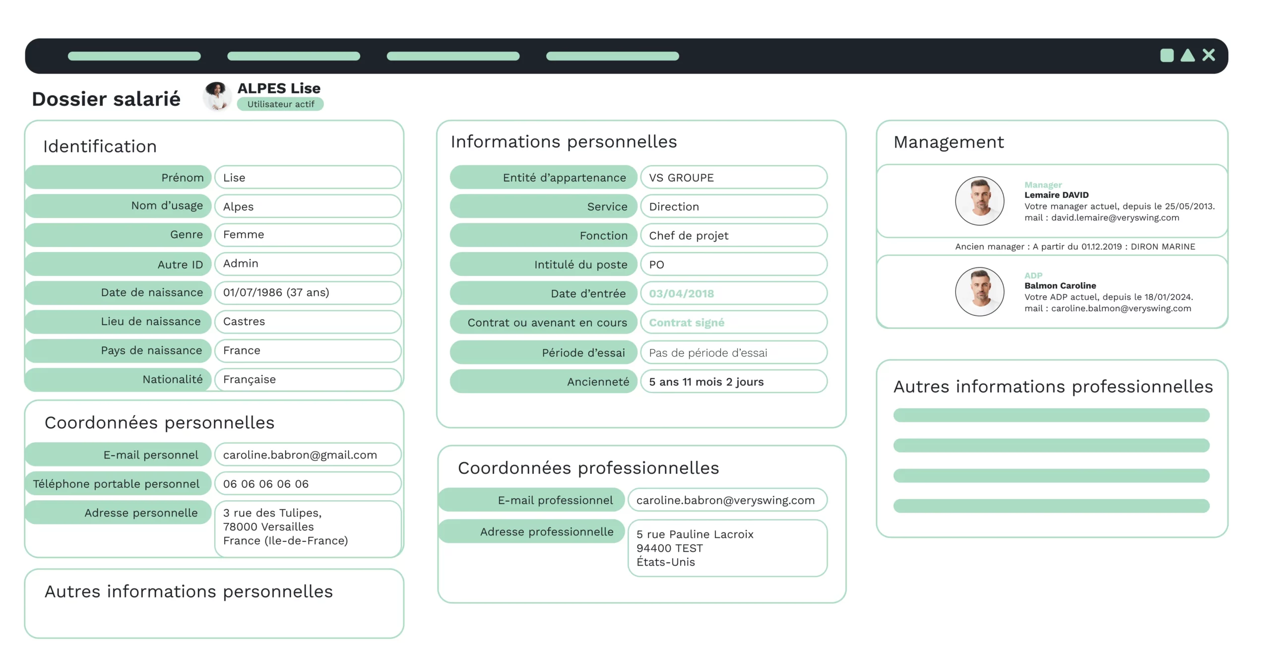 Dossier salarié logiciel de gestion RH